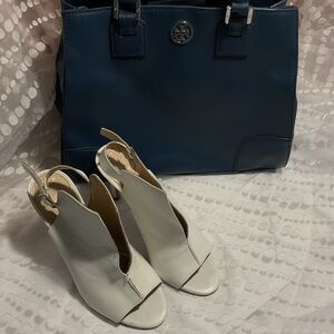 Vince Camuto White Slit Heels